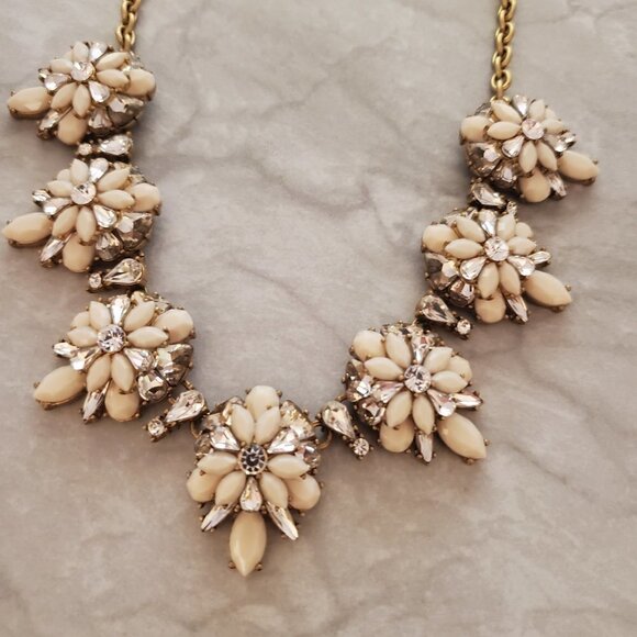 💕 J.Crew Rhinestone Crystal Cluster Stacked Statement Wedding Bridal Necklace - Picture 5 of 16